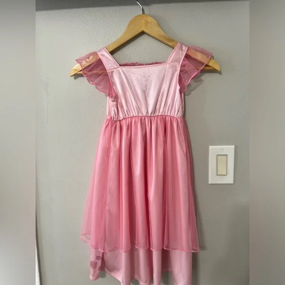 👑 Disney Princess Pink Tulle Dress Girls 5T NWOT Cinderella Belle Ariel - Picture 4 of 7